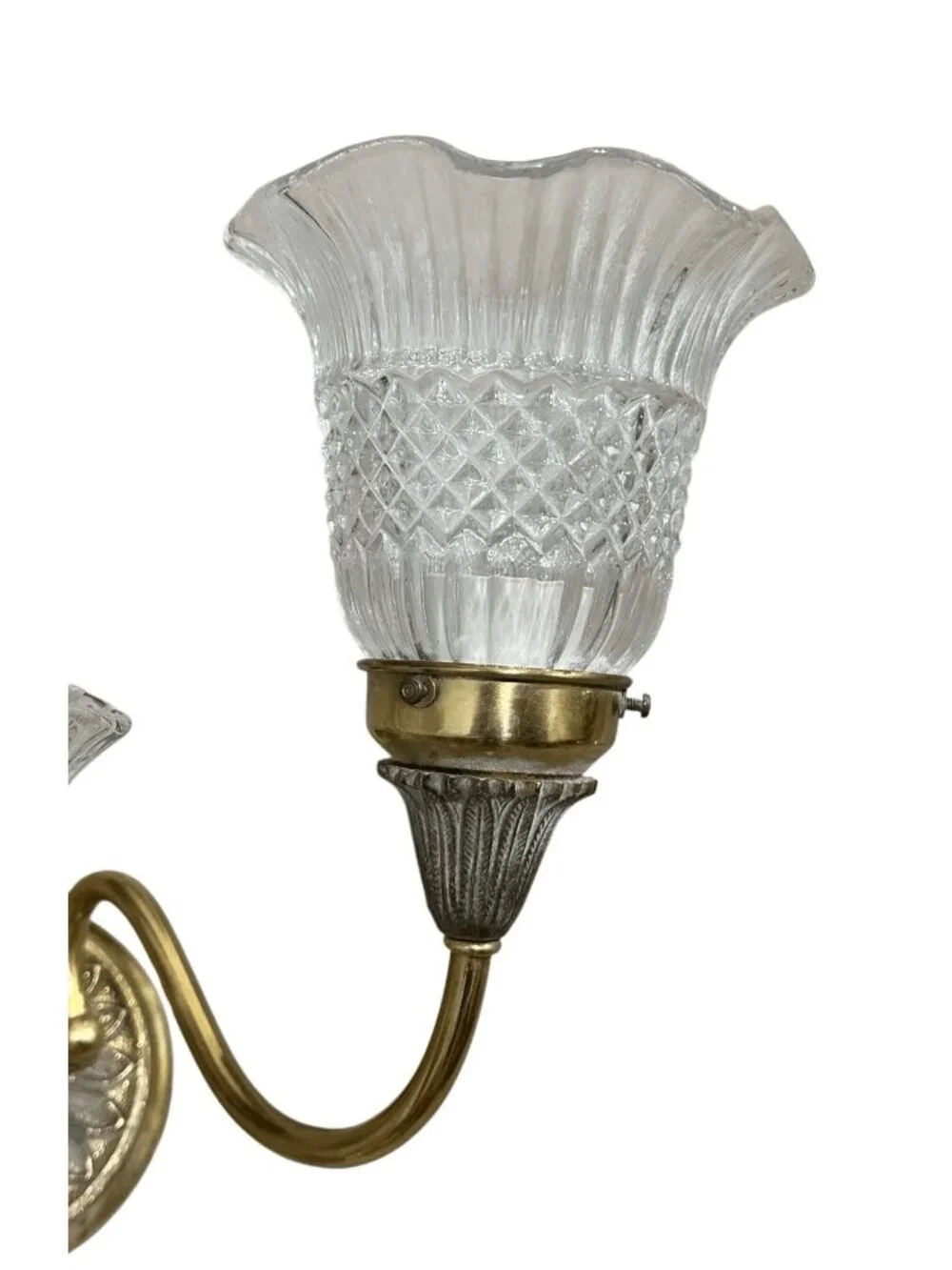 Vintage Neoclassical Style Brass Vanity Bathroom 3 Arm Wired Wall Sconce